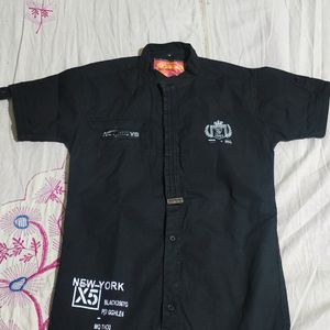 Black Stylish Cotton Shirt For 4 To 6 Years Boy