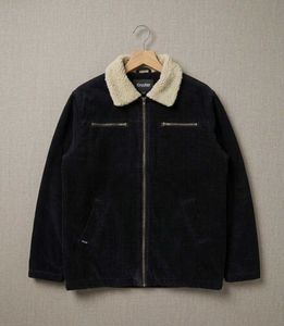 Men's Black Corduroy Jacket with Sherpa Collar