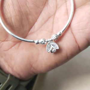 Pure Silver adjustable Single hand Kada/Bracele