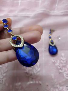 Stunning Blue Crystal Drop Earrings
