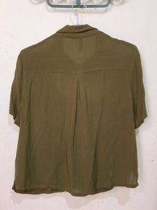 Olive Green Button-Up Shirt
