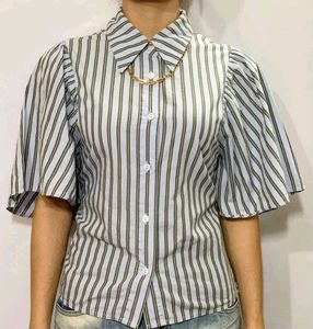 Striped Ruffled Tunic Top