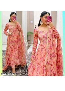 Pretty Pink Floral Kurta Set