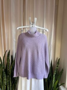 Imported Cozy Purple Turtleneck Sweater