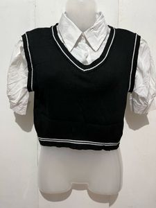 Chic Black V-Neck Vest Top