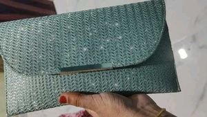 Sparkly Teal Clutch Bag