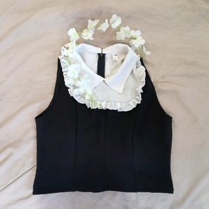 Black And White Korean Top