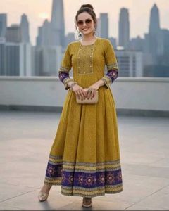 Stylish mustard Printed Kurta