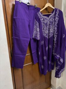 Royal Purple Embroidered 3Pc Suit Set