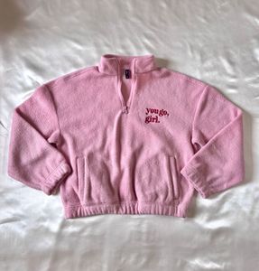 Cute Pink Fleece/Teddy Pullover Sweatshirt