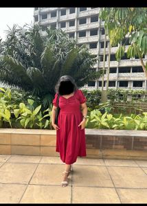 Elegant Red Midi Dress