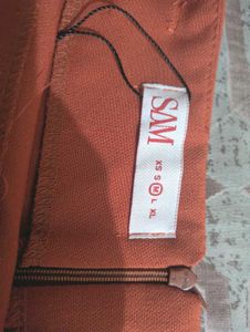 Orange Mini Skirt with Belt