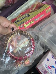 Elegant Silk Thread Bangles with Jhumka