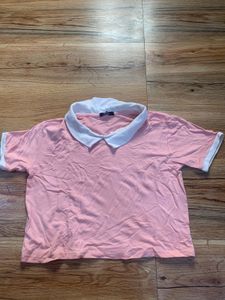 Cute Pink Collared Top