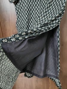Black three piece kurti set hand stitched