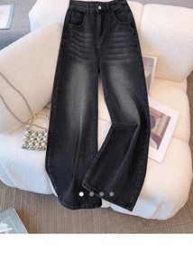 Washed Black Wide Leg Jeans