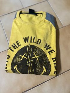 Yellow Smiley World Sweater