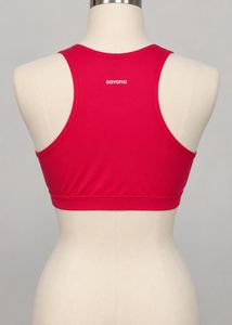 Stylish Red Mesh Halter Sports Bra