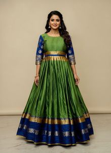 Beautiful Green Ethnic Gown HAND STICHED, NEW DRES