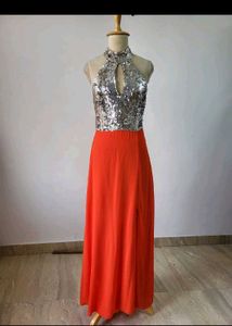 Sparkling Sequin Halter Neck Maxi Dress
