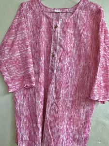 Pink Striped Cotton Kurta