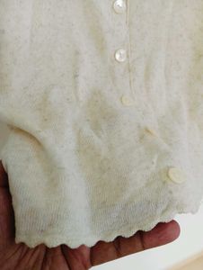 Cream Button-Up Knit Cardigan