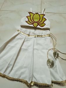 lotus desion cotton white lahenga choli