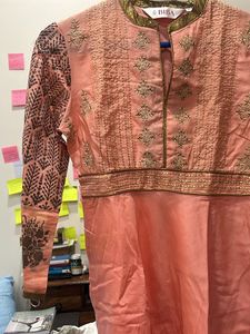 Beautiful Peach Embroidered Kurta