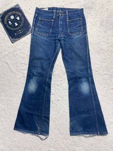 Vintage Flared Blue Denim Jeans