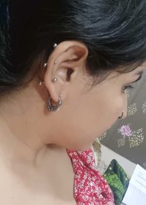 Anti tarnish Silver Tone Hoop Earrings