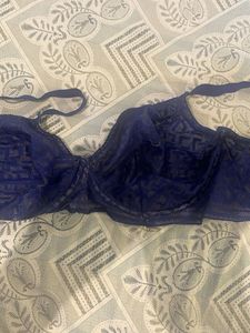 M&amp;S Sheer Blue wired Bra
