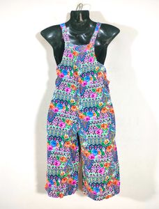 Multi Colour Floral Printed Dungrees (Girl's)