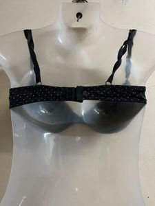 Black &amp; White Polka Dot Bra Adjustable Strips