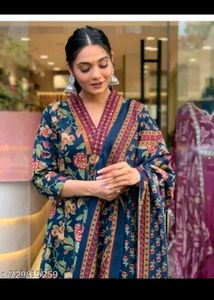 Beautiful Blue Floral Kurta Set