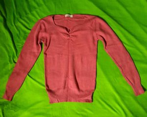 Pink Ruched Sweetheart Neck Knit Sweater Crop Top
