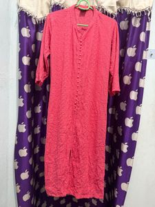 Full body Pink Embroidered Kurta
