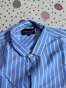 Classic Blue &amp; White Striped Men's Shirt - XL