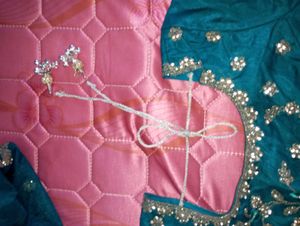 Teal Embellished Lehenga Skirt