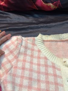 Cute Pink Plaid Cardigan
