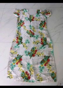 Orange Kurta Set with Floral Print