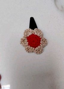 Handmade Crochet Flower Hair Clips Set of 4