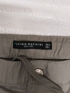 FLYING MACHINE Men's Grey Cargo Jogger Pants