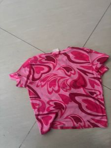 Pink Swirl Crop T-Shirt