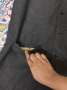Men's Grey Nehru Jacket