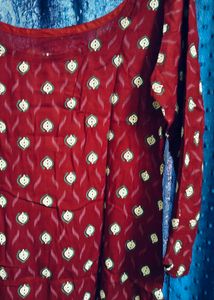Maroon Printed Kurti