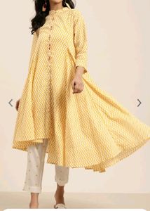 Asymmetric Cotton Kurta Set