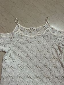 Chic White Cold Shoulder Lace Top