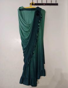 Emerald Green one-minute Saree 💚
