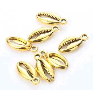 Golden Cowrie Shell Charm (5pcs)