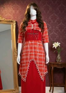 Cute Red Plaid women's Dress